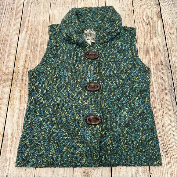 curio Tops - Vintage 90s Chunky Knit Vest Size Small Artsy Whimsigoth Whimsical Fairy Boho